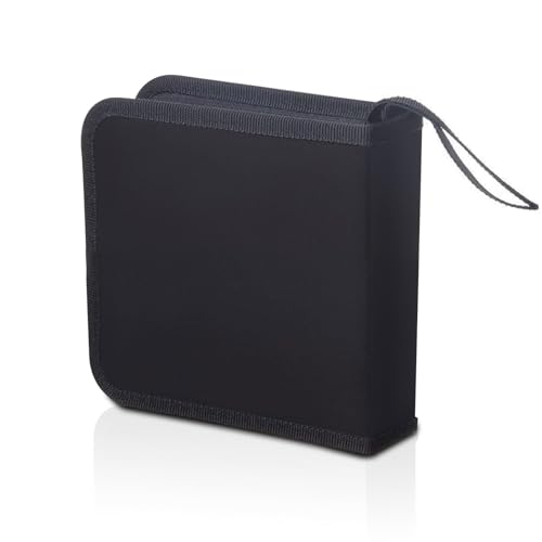 GANILITY CD-Tasche, Tasche für 40 Discs, CD/DVD-Tasche Aufbewahrungsschutz, CD-Aufbewahrungstasche für Haus und Auto (Schwarz) von GANILITY