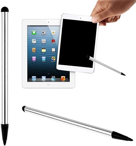 Stylus-Stifte für Touchscreens, kapazitiver Eingabestift, Touchscreen, Eingabestift für iPad, Tablet, Smartphone, Handys und Zubehör, silberfarben, 2 Stück von GANPUB