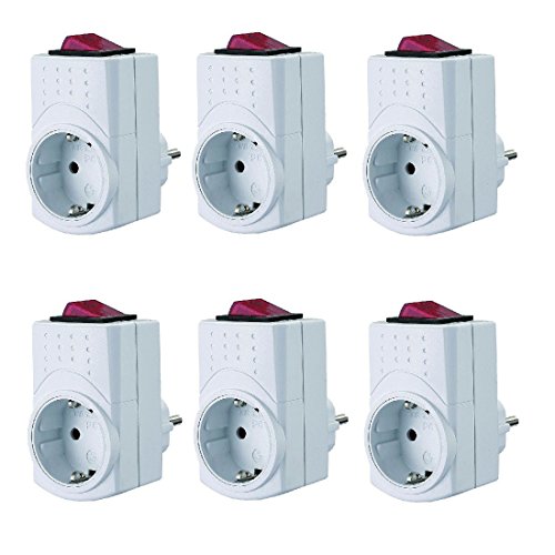 GAO 6X Zwischenstecker mit Netzschalter 2-polig Intertek/GS-Zeichen Steckdose mit Schalter 2-polig schaltbar Steckdosenschalter GAO 6X Zwischenstecker mit Netzschalter 2-polig Intertek/GS-Zeichen Steckdose mit Schalter 2-polig schaltbar Steckdosenschalter von GAO