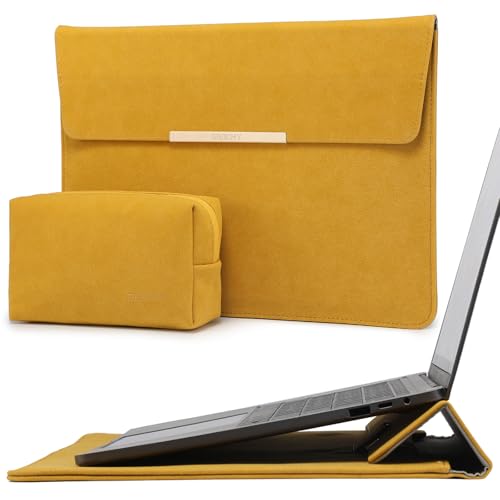 GAOCHY 13 Zoll Laptophülle Tasche mit Standfunktion, Kompatibel mit MacBook Air M2 A2681 13,6-Zoll-Display, MacBook Air 13 M1 2018-2022, MacBook Pro 13 M2 M1 2016-2022, mit Zubehörtasche, Gelb von GAOCHY