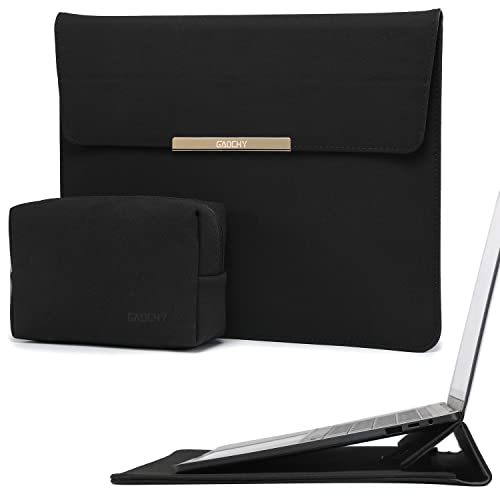 GAOCHY 16 Zoll Laptophülle Tasche mit Standfunktion Kompatibel mit MacBook Pro 16 2021 2022 M1 Pro/Max A2485/2019-2020 A2141, MacBook Pro Retina 15 2012-2019, mit Zubehörtasche, Schwarz von GAOCHY