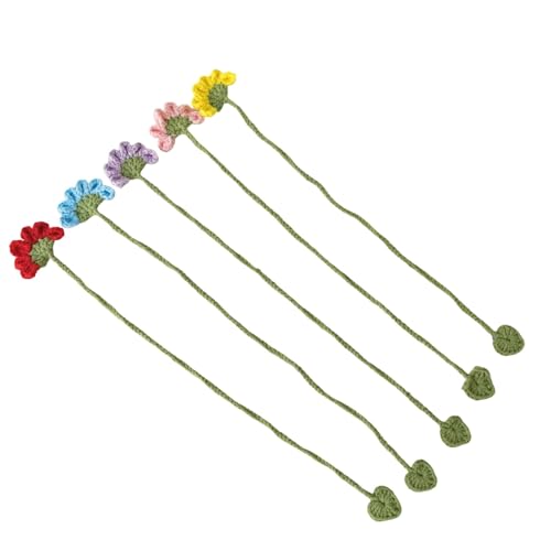 5pieces Häkeln Blumenhesezeichen Handgefertigt Gestrickte Blumenbuchseitenmarkierungen Für Buchliebhaber Valentinstag Weihnachtsgeschenk 5pieces Häkeln Blumenhesezeichen Handgefertigt Gestrickte Blumenbuchseitenmarkierungen Für Buchliebhaber Valentinstag Weihnachtsgeschenk von GAOFESA