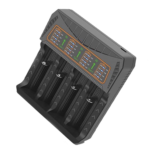 4 Bay Battery Charging Adapter For Rechargeable Batteries Compatibility With 18650 26650 21700 10400 14500 16340 18490 von GAOINTELL