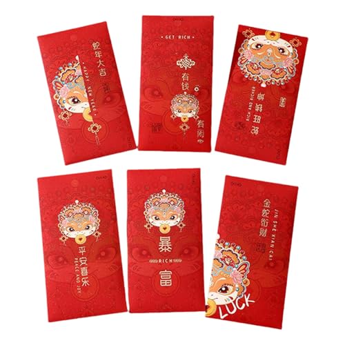 6pcs Rötung Umschläge Für Traditionelle Frühlingsfest Cartoon 2025 Schlangenjahre Geldpakete Hongbao Für Neujahr von GAOINTELL