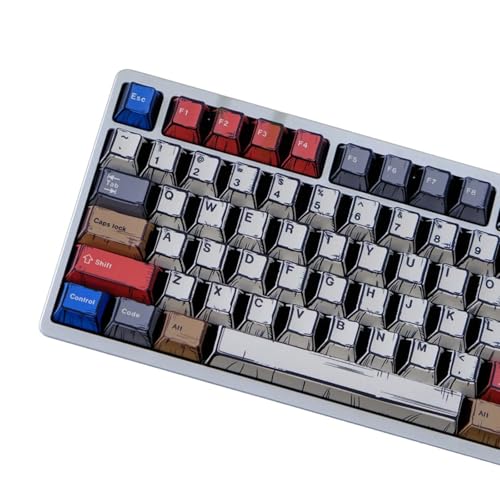 Farb-Tastenkappen, 151 Tasten, vollständiges Layout, kompatibel mit Originalhöhe, vibriert, für Gaming-Tastaturen Farb-Tastenkappen, 151 Tasten, vollständiges Layout, kompatibel mit Originalhöhe, vibriert, für Gaming-Tastaturen von GAOINTELL