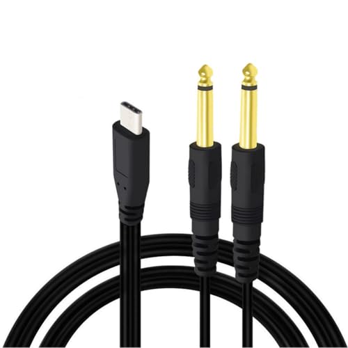 GAOINTELL Typ-C-Adapterkabel, USB C auf Stecker, 6,35 mm (1/4 Zoll), für doppelten 6,35-mm-Ausgang auf Soundsysteme, 1 m Länge von GAOINTELL