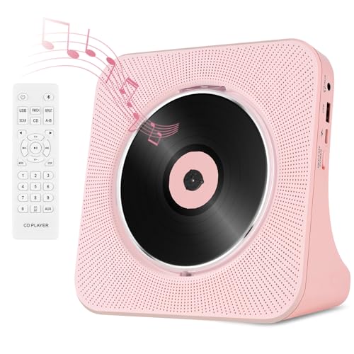 Bluetooth CD Player mit HiFi-Lautsprecher, CD-Player mit Fernbedienung, LED-Bildschirm, FM-Radio, AUX/USB, Kopfhöreranschluss Staubschutzhülle von GAONAWAY
