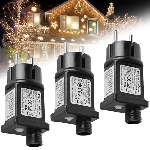 3 Stück Netzteil 31V Stecker für Lichterkette, 31V LED Netzteil, IP44 Trafo Stecker mit Timer Funktion für Weihnachtsbeleuchtung Glühbirnen, LED Transformator Treiber für Niederspannungs-LED-Adapter 3 Stück Netzteil 31V Stecker für Lichterkette, 31V LED Netzteil, IP44 Trafo Stecker mit Timer Funktion für Weihnachtsbeleuchtung Glühbirnen, LED Transformator Treiber für Niederspannungs-LED-Adapter von GAOUTO