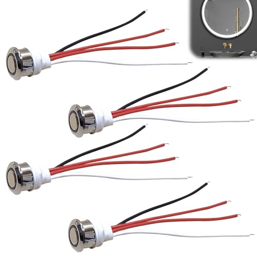 4 Stück 12V LED Touch Dimmer Schalter: DC 5-24V Dimmer LED, Sensorschalter Stufenloses Dimmen, Berührungsschalter für 18 mm Montageloch, Berührungsschalter Sensorschalter für LED Licht, Schrank 4 Stück 12V LED Touch Dimmer Schalter: DC 5-24V Dimmer LED, Sensorschalter Stufenloses Dimmen, Berührungsschalter für 18 mm Montageloch, Berührungsschalter Sensorschalter für LED Licht, Schrank von GAOUTO