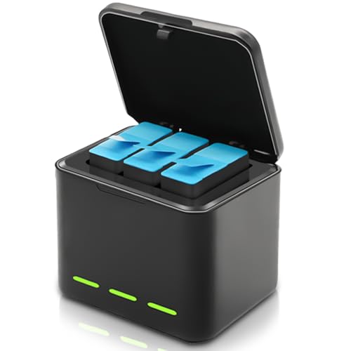GAOUTO Akku-Ladegerät für GoPro Hero 13, Triple Slot USB-Ladekoffer mit Type-C Kabel Akkus Tragetasche, Akku Ladegerät Aufbewahrungsbox Design Kompatibel mit GoPro HERO13 Black GAOUTO Akku-Ladegerät für GoPro Hero 13, Triple Slot USB-Ladekoffer mit Type-C Kabel Akkus Tragetasche, Akku Ladegerät Aufbewahrungsbox Design Kompatibel mit GoPro HERO13 Black von GAOUTO