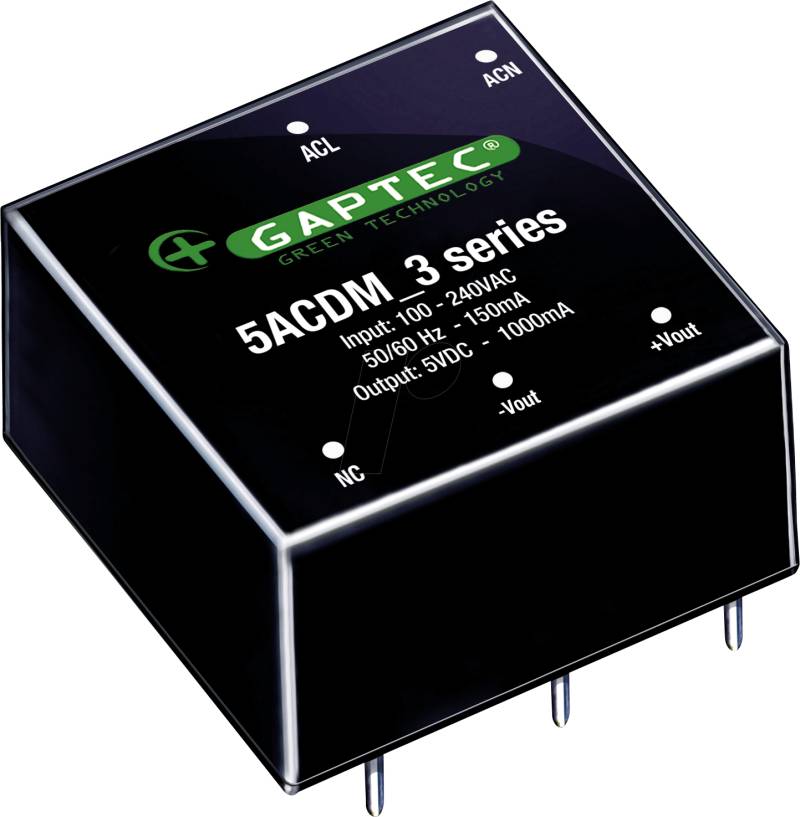 5ACDM_24S3 - AC/DC-Wandler, 5 W, 24 V, 90-264, DIP von GAPTEC
