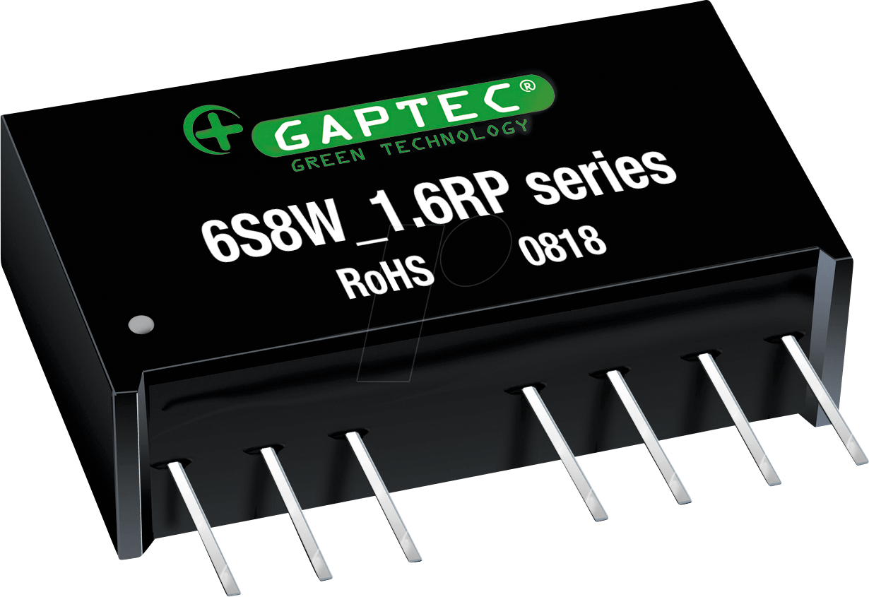 6S8W_0512S1.6RP - DC/DC-Wandler, 6 W, 12 V, SIL 8 von GAPTEC