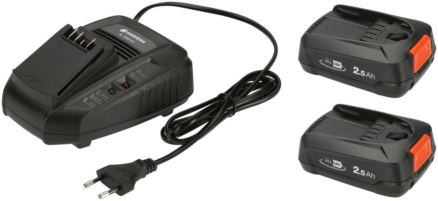 GARDENA P4A, 14907-20 Akku-Set, 2 Akkus 18V/2,5 Ah, mit Ladegerät GARDENA P4A, 14907-20 Akku-Set, 2 Akkus 18V/2,5 Ah, mit Ladegerät von GARDENA