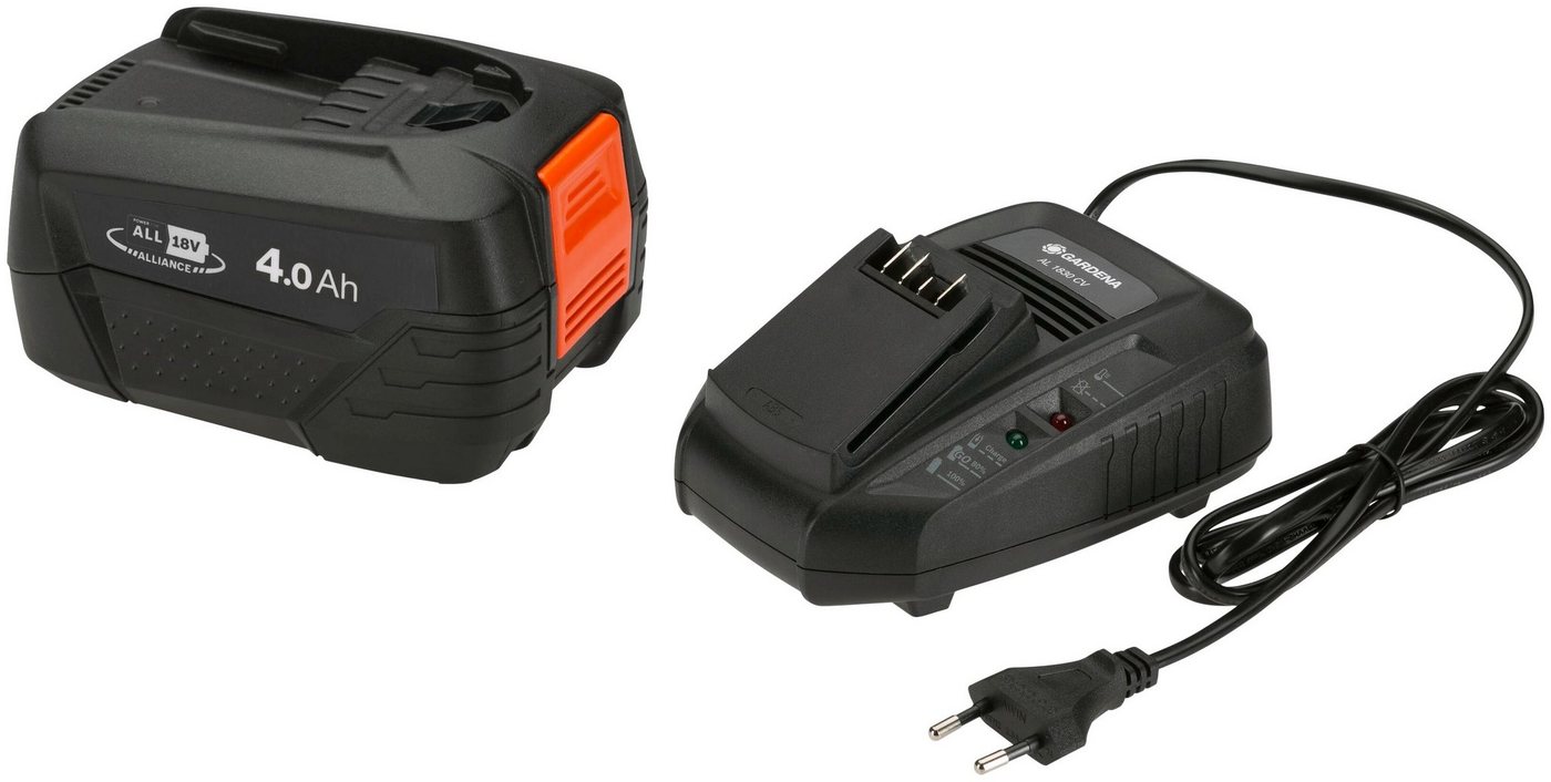 GARDENA P4A PBA 18V/72 + AL 1830 CV, 14908-20 Akku-Set, Starter-Kit Ladegerät mit 18V/4,0 Ah Akku GARDENA P4A PBA 18V/72 + AL 1830 CV, 14908-20 Akku-Set, Starter-Kit Ladegerät mit 18V/4,0 Ah Akku von GARDENA