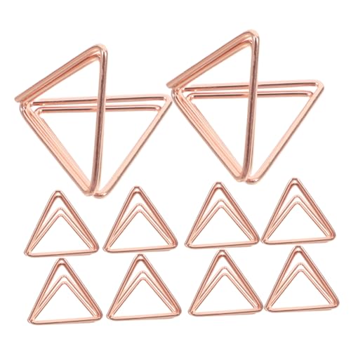 GARIOUANS 24 Stück Dreieckiger Geldscheinhalter Mini-tischkartenhalter Tischnummer Steht Kartenanzeigestand Tischkarten Für Die Tischdekoration Ständer Für Fotoclips Rose Gold Metall von GARIOUANS