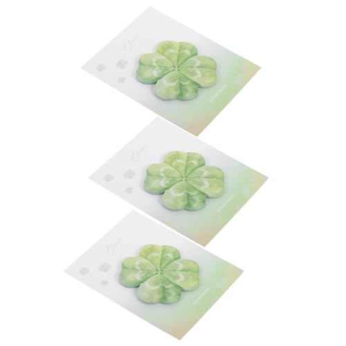 GARIOUANS 3 Stück Haftnotiz Mit Vierblättrigem Kleeblatt Haftnotizblock Reißbare Notizbilder Memo-aufkleberblöcke Büro-notizblock Schulmaterial Zum Thema Frühling Memo -notizen Grün Papier GARIOUANS 3 Stück Haftnotiz Mit Vierblättrigem Kleeblatt Haftnotizblock Reißbare Notizbilder Memo-aufkleberblöcke Büro-notizblock Schulmaterial Zum Thema Frühling Memo -notizen Grün Papier von GARIOUANS