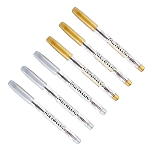 GARIOUANS 6Stücke Metallic Marker Stifte Wasserfeste Unterschrift Stifte Für Karten Kunstprojekte Und Notizen Mit Ergonomischem Clip Design Für Einfache von GARIOUANS