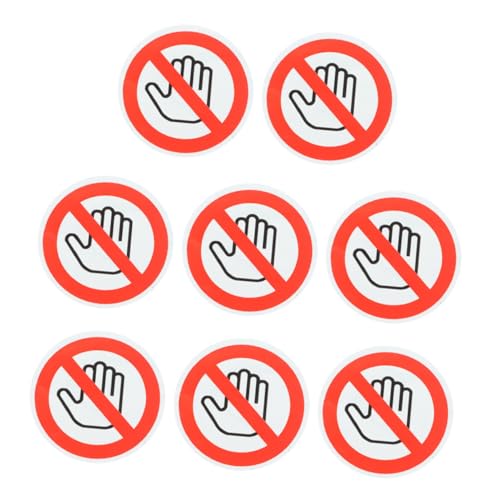 GARIOUANS 8 Stück Sicherheitszeichen Warnschild-Aufkleber Verwenden Sie keine kleinen Aufkleber selbstklebende No-Touch-Schilder Handaufkleber selbstklebendes Vinyl von GARIOUANS
