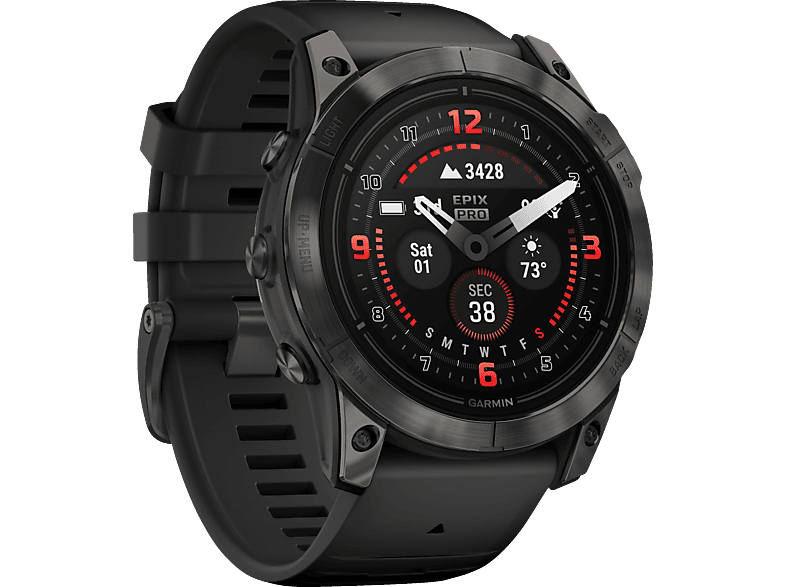 GARMIN EPIX PRO GEN 2 (51MM) Smartwatch Silikon, 127-210 mm, Schwarz/Schiefergrau von GARMIN