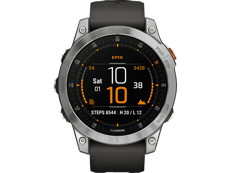 GARMIN Epix Smartwatch Edelstahl Silikon, 127-210 mm, Schiefergrau/Silber GARMIN Epix Smartwatch Edelstahl Silikon, 127-210 mm, Schiefergrau/Silber von GARMIN