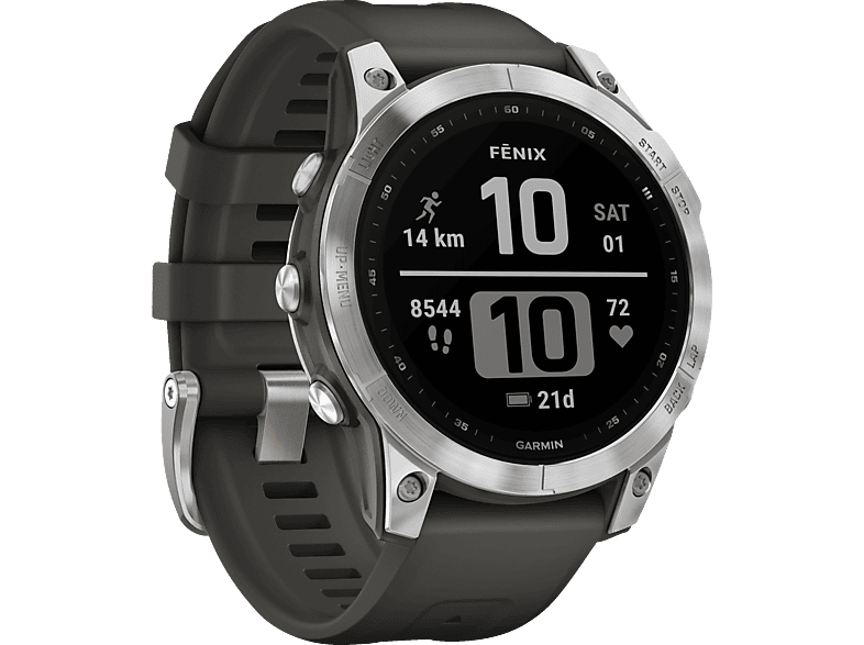 GARMIN Fenix 7 Smartwatch Edelstahl Silikon, 127-210 mm, Graphit von GARMIN