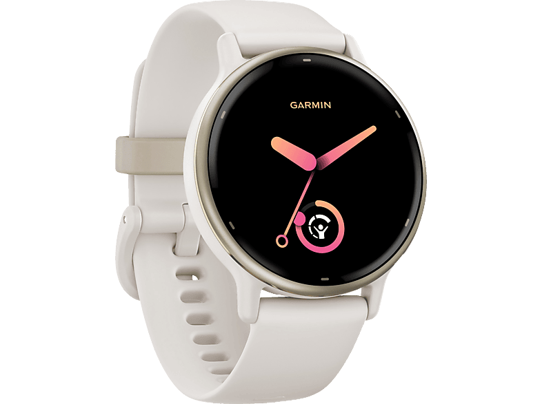 GARMIN VIVOACTIVE® 5 MUSIC Smartwatch faserverstärktes Polymer Silikon, 20mm, Elfenbein/Cremegold von GARMIN