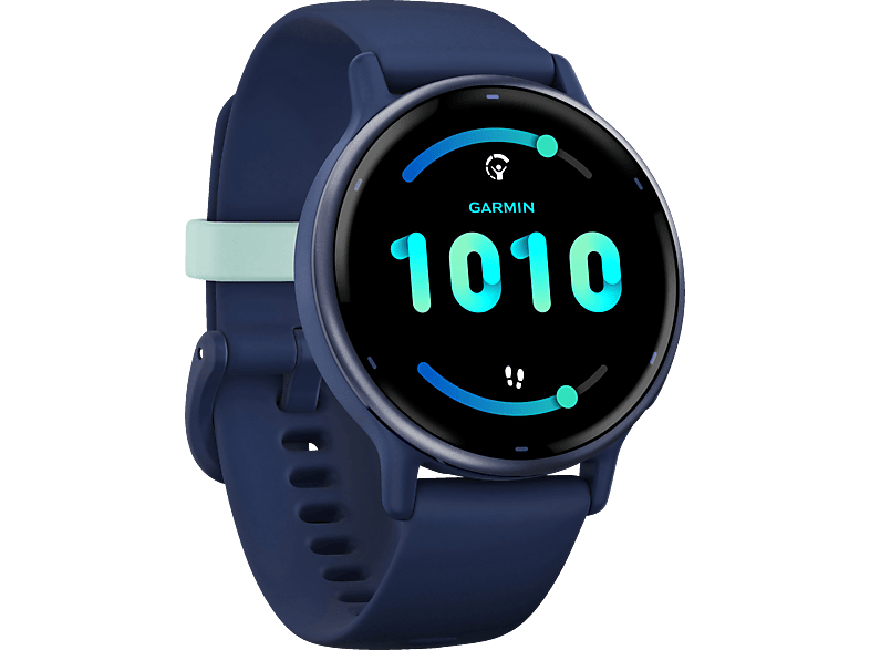 GARMIN VIVOACTIVE® 5 MUSIC Smartwatch faserverstärktes Polymer Silikon, 20mm, Kapitänsblau/Blau Metallic von GARMIN