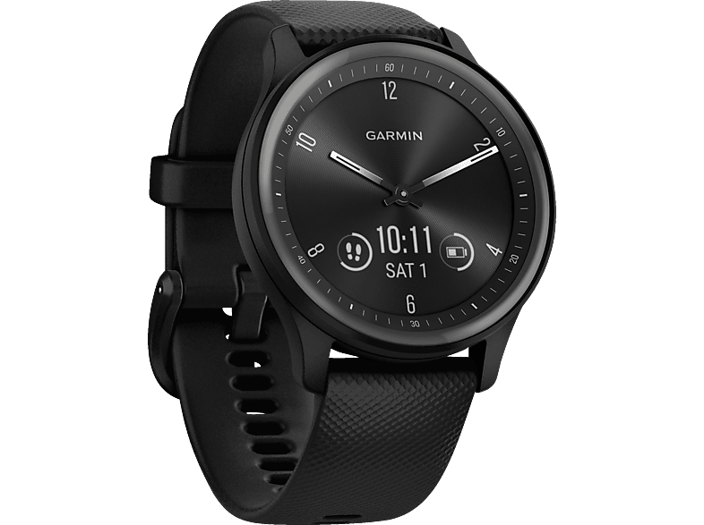 GARMIN Vivomove Sport Smartwatch Faserverstärktes Polymer Silikon, 125-190 mm, Schwarz/Schiefergrau von GARMIN