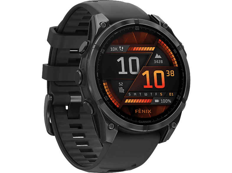 GARMIN fenix® 8 - 47 mm AMOLED Smartwatch Edelstahl Silikon, 22 mm, Schwarz von GARMIN