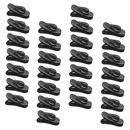 GAROZATION 100St Clip für Kopfhörerkabel Luftklammer Eimer mit großem Fassungsvermögen Sieb Kopfhörer Kabelklemme Kabelclip für Kopfhörer drehbare Kabelklemme Headset-Kabelclip Plastik Black von GAROZATION
