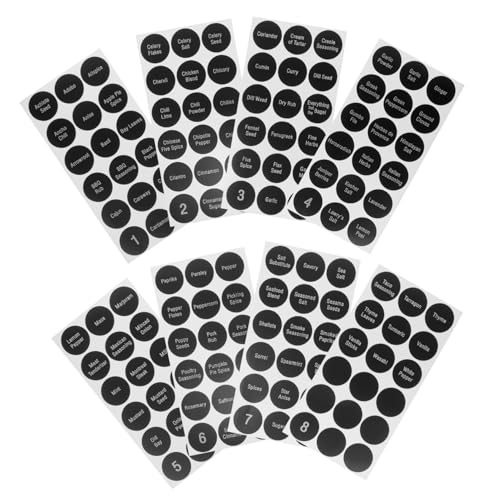 GARVALON 8 Bögen Gewürzflaschenetiketten, Rundes Etikett, Klassifizierter Etikettenaufkleber, Markierungsaufkleber, Flaschenetiketten, Bedruckte Flaschenetiketten, Etiketten Für Behälter, GARVALON 8 Bögen Gewürzflaschenetiketten, Rundes Etikett, Klassifizierter Etikettenaufkleber, Markierungsaufkleber, Flaschenetiketten, Bedruckte Flaschenetiketten, Etiketten Für Behälter, von GARVALON