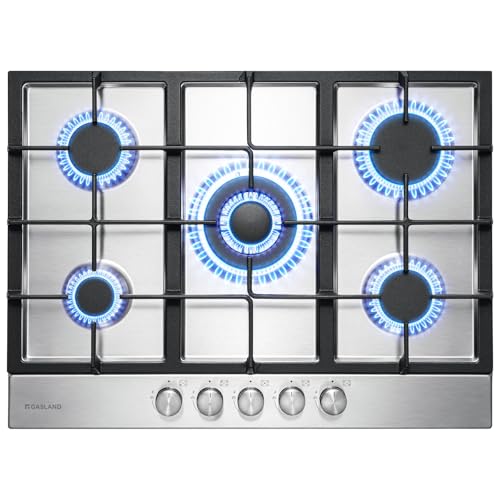 GASLAND GH2705SS1FC 68cm Einbau Gaskochfeld Edelstahl 5 Flammig, Gas Einbau Autark Gaskochfeld, LPG/Erdgas, Edelstahl Gasherd mit Wok Brenner, Butan Gaskochfeld, 10400 Watt GASLAND GH2705SS1FC 68cm Einbau Gaskochfeld Edelstahl 5 Flammig, Gas Einbau Autark Gaskochfeld, LPG/Erdgas, Edelstahl Gasherd mit Wok Brenner, Butan Gaskochfeld, 10400 Watt von GASLAND