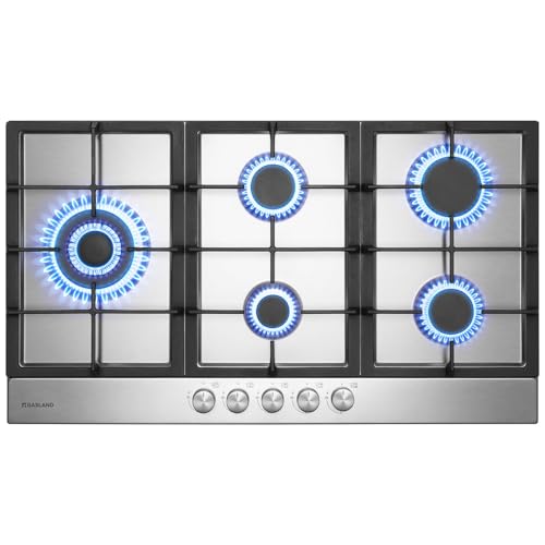 GASLAND GH2905SS1FC 87cm Einbau Gaskochfeld Edelstahl 5 Flammig, Einbau Autark Gaskochfeld mit 2 Stützen, LPG/Erdgas, Edelstahl Gasherd mit Wok Brenner, Butan-Gasherd, 10400 Watt GASLAND GH2905SS1FC 87cm Einbau Gaskochfeld Edelstahl 5 Flammig, Einbau Autark Gaskochfeld mit 2 Stützen, LPG/Erdgas, Edelstahl Gasherd mit Wok Brenner, Butan-Gasherd, 10400 Watt von GASLAND