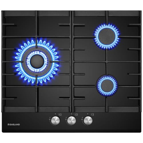 GASLAND GH603BF Glas Gaskochfeld mit Wok Brenner 3 Flammig, Gas Einbau Gaskochfeld, 60 cm Schwarz Glasherd, Butan Gas Kochfeld 6200 Watt, LPG/Erdgas GASLAND GH603BF Glas Gaskochfeld mit Wok Brenner 3 Flammig, Gas Einbau Gaskochfeld, 60 cm Schwarz Glasherd, Butan Gas Kochfeld 6200 Watt, LPG/Erdgas von GASLAND
