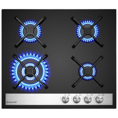 GASLAND GH6604BG1FC Glas Gaskochfeld Einbau Glas Kochfeld 4 Flammig, Gas Kochfeld mit Wok Brenner, 60 cm Schwarz Glasherd, Butan Gas Kocher 8000 Watt, LPG/Erdgas GASLAND GH6604BG1FC Glas Gaskochfeld Einbau Glas Kochfeld 4 Flammig, Gas Kochfeld mit Wok Brenner, 60 cm Schwarz Glasherd, Butan Gas Kocher 8000 Watt, LPG/Erdgas von GASLAND