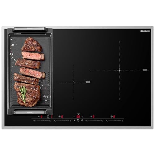 GASLAND IH774BFB Autarkes Induktionskochfeld, 77 cm, 4 Zonen Einbau Induktionskochfelder mit Edelstahlrahmen, FlexInduction für BBQ, PowerBoost schnelleres Kochen, 7000W (Ohne Bratpfanne) von GASLAND