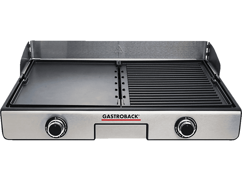 GASTROBACK 42524 Plancha & BBQ Design Elektrogrill, Silber/Schwarz (2000 Watt) von GASTROBACK
