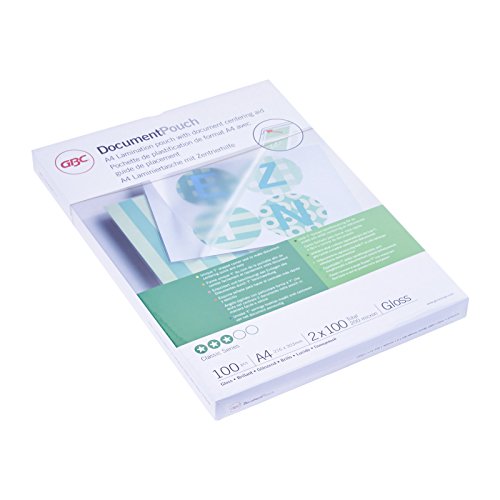GBC® Laminiertasche Document™ Pouch, A4, 216 x 303 mm, 0,1 mm, transparent, glänzend (100 Stück), Sie erhalten 1 Packung á 100 Stück von GBC