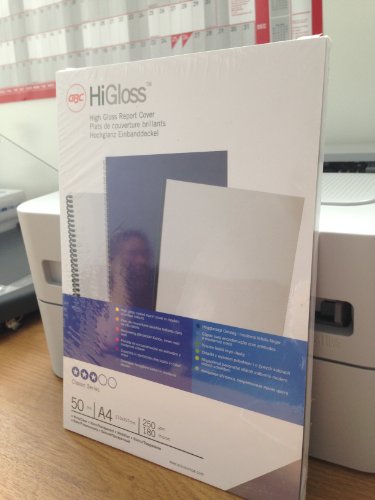 GBC CR121870 Einbanddeckel HiGloss Combo, Karton mit Folie, 250 g/qm, 50 Stück, transparent/weiß von GBC