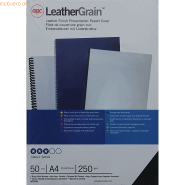 GBC Deckblatt LeatherGrain A4 mit und ohne Fenster Karton VE=50 Stück GBC Deckblatt LeatherGrain A4 mit und ohne Fenster Karton VE=50 Stück von GBC