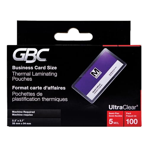GBC Laminierfolien, Thermolaminierfolien, Visitenkartengröße, 5 Mil, HeatSeal UltraClear, 100 Stück (51005) von GBC
