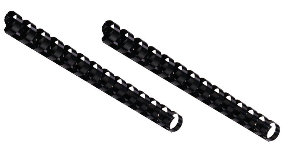 GBC Plastikbinderücken, DIN A5, 14 Ringe, 12 mm, schwarz von GBC