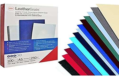 LeatherGrain Umschlagmaterial, A4, 100 Stück, dunkelrot von GBC