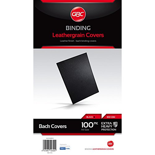 LeatherGrain Umschlagmaterial, A4, 100 Stück, schwarz von GBC