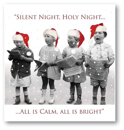 The Almanac Gallery Weihnachtskarten für Wohltätigkeitsorganisationen, singende Kinder, stille Nacht, Heilige Nacht, umweltfreundlich und recycelbar, 8 Stück von GBCC