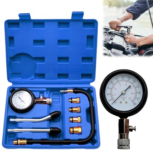 Kompressionstester Set, Kompression Tester Kit Kompressionsmessgerät Zündkerze Tester Kompressionsprüfer Kompression prüfen meßen Kfz M10 M12 M14 M18 Manometer Tool Set, Blau Kompressionstester Set, Kompression Tester Kit Kompressionsmessgerät Zündkerze Tester Kompressionsprüfer Kompression prüfen meßen Kfz M10 M12 M14 M18 Manometer Tool Set, Blau von GBKDQQ