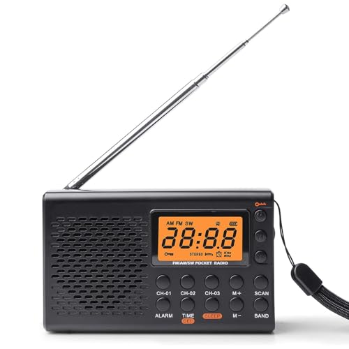 Tragbares DAB+Radio, AM,FM,SW Kofferradio mit LCD-Display, Batteriebetrieb, Eingebautem Lautsprecher Alarm Sleep Timer Kopfhöreranschluss, Küchenradio 35 Voreinstellungen Kleines DAB-Radio von GBKDQQ