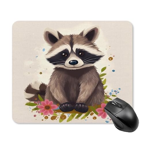 MousePads Niedliches Mauspad, quadratisch, Waschbär, bedruckt, tragbar, rutschfeste Gummiunterseite, Mauspad für Büro, Laptop MousePads Niedliches Mauspad, quadratisch, Waschbär, bedruckt, tragbar, rutschfeste Gummiunterseite, Mauspad für Büro, Laptop von GBNMQED
