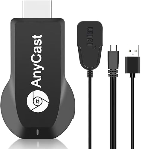 GBOKYN Kabelloser Display-Adapter, 4K 1080P HDMI WiFi Mobile Screen Mirroring Receiver Dongle für iPhone Mac iOS Android zu TV Projektor Unterstützung Miracast Airplay DLNA, Schwarz von GBOKYN