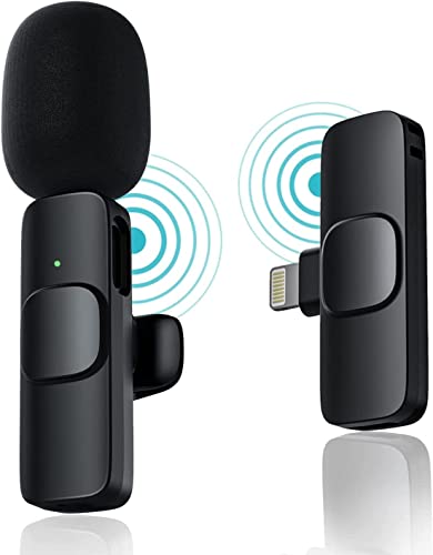 Kabelloses Lavalier-Mikrofon für iPhone, Plug-Play, kabelloses Bluetooth-Mikrofon für YouTube, TikTok, Facebook Live Stream, Rauschunterdrückung Auto-Sync von GBOKYN